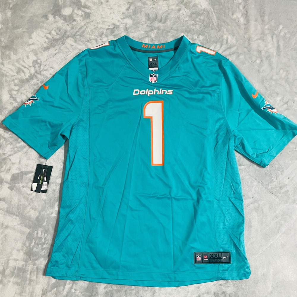 Nike Miami Dolphins Jersey Mens XXL Tua Tagovailoa Aqua NWT NFL On Field 1